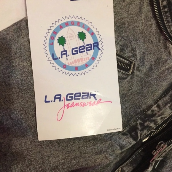 VTG* 1985 L.A. GEAR Acid Washed Denim Jacket Skirt - Picture 3 of 8